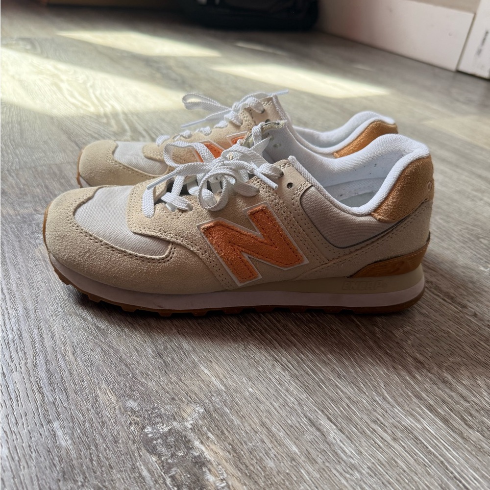 New Balance Beige and Orange Sneakers